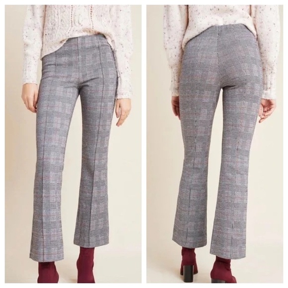 Anthropologie The Essential Crop Plaid Houndstooth Ankle Pants 16983 - Picture 1 of 16